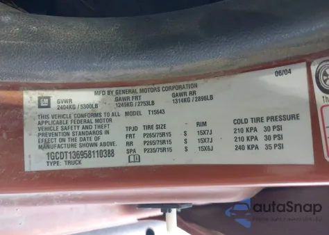 2005 Chevrolet Colorado Ls z USA, uszkodzony, nr VIN 1GCDT136958110388